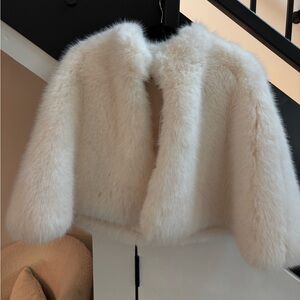 Faux fur Ivory cape shawl